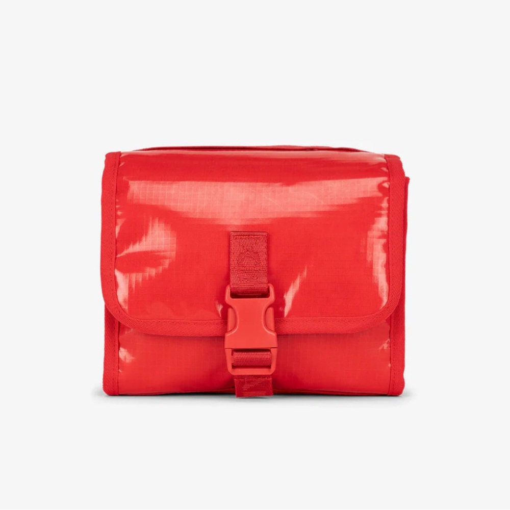 Calpak Terra Hanging Toiletry Bag | Travel Cosmetic Makeup Organizer in Red NWT